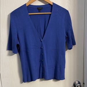 Talbots Blue V-Neck Blouse